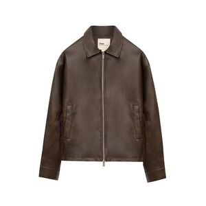 33mm Zayn Brown Faux Leather Zip Up Jacket Size Small New With Tags